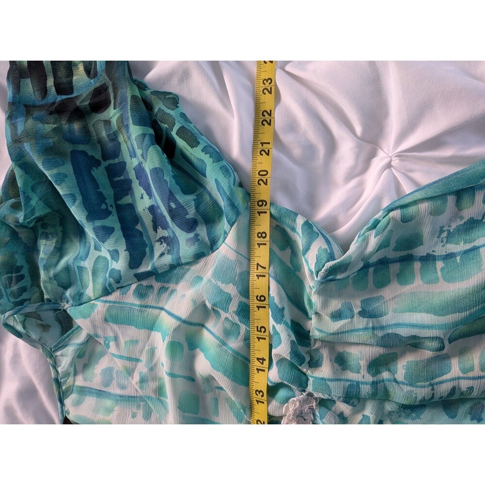 Mushka by Sienna Rose Fairycore Blouse Womens M Tunic Artsy Aqua Beach Sheer Top - Picture 10 of 11